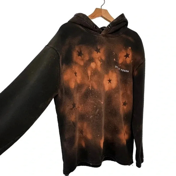 Forever 21 L black + tie dyed DO NOT TOUCH hoodie - Picture 2 of 6